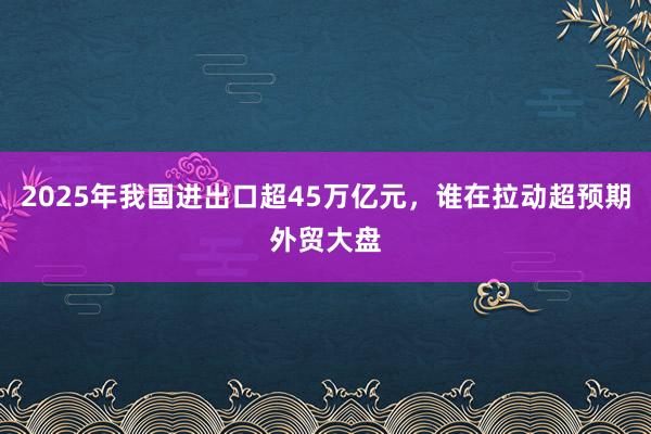 2025年我國(guó)進(jìn)出口超45萬(wàn)億元，誰(shuí)在拉動(dòng)超預(yù)期外貿(mào)大盤