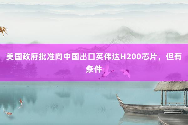 美國政府批準向中國出口英偉達H200芯片，但有條件