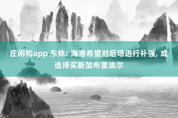 莊閑和app 東體: 海港希望對后場進(jìn)行補強， 或選擇買斷加布里埃爾
