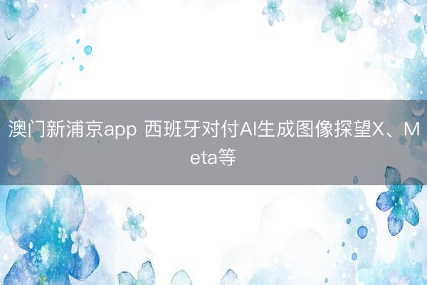 澳門新浦京app 西班牙對付AI生成圖像探望X、Meta等